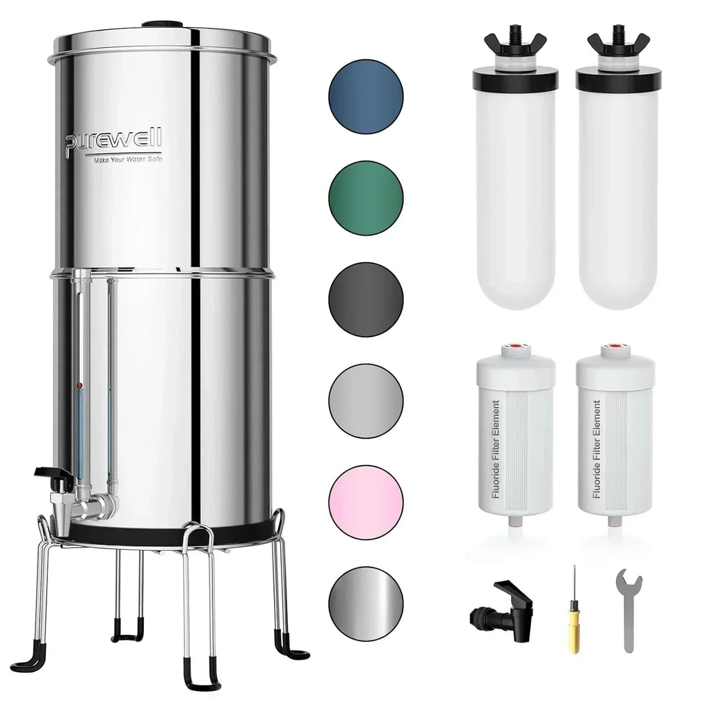 Purewell three-stage 0.01��m ultrafiltration gravity water filtration system 304