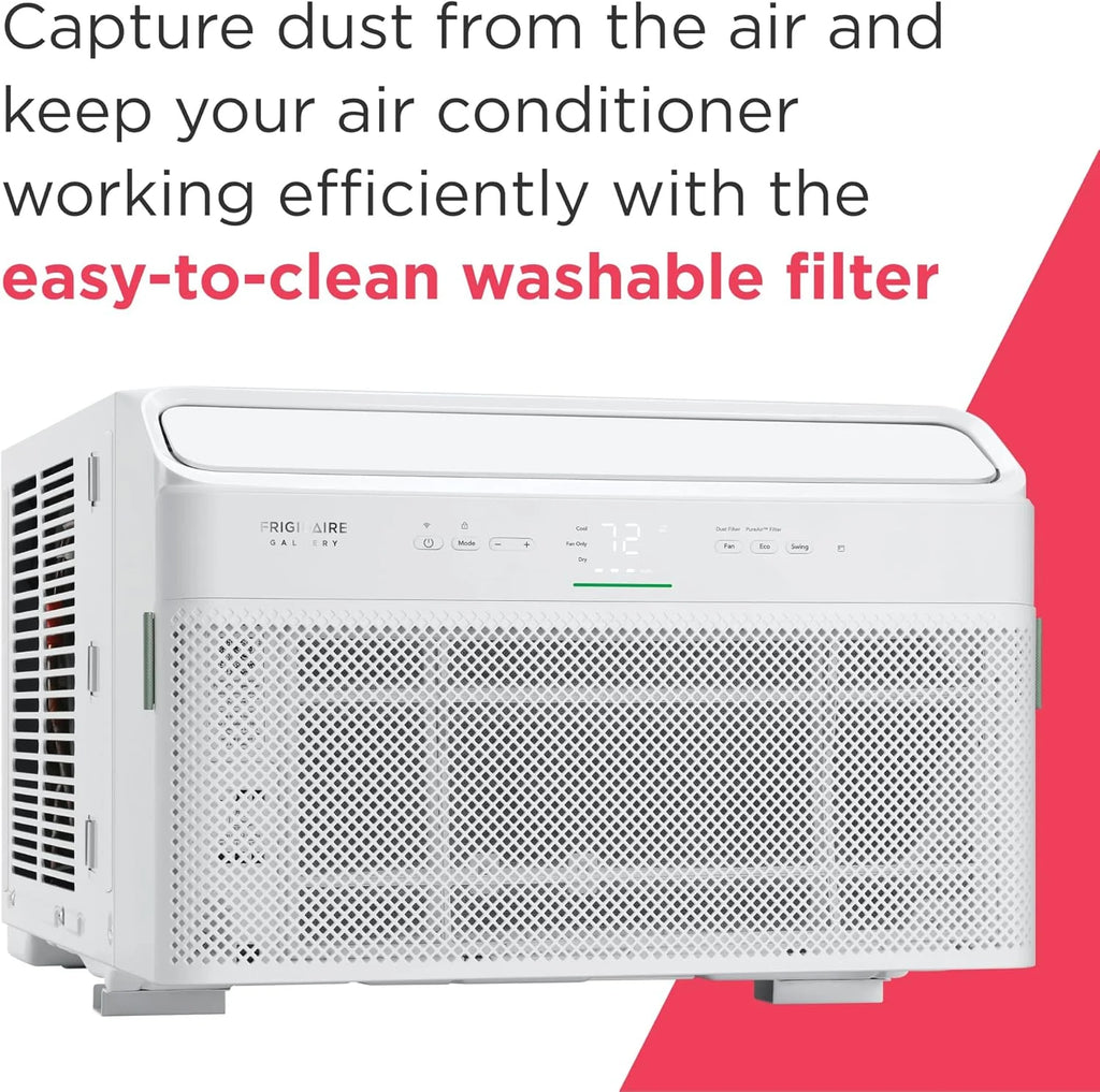 Frigidaire GHWQ103WC1 Inverter Quiet Temp Room Air Conditioner, 10,000 BTU with Wi-Fi Connected, Works with Alexa, Energy Star Certified, Easy-to-Clean Washable Filter, in White