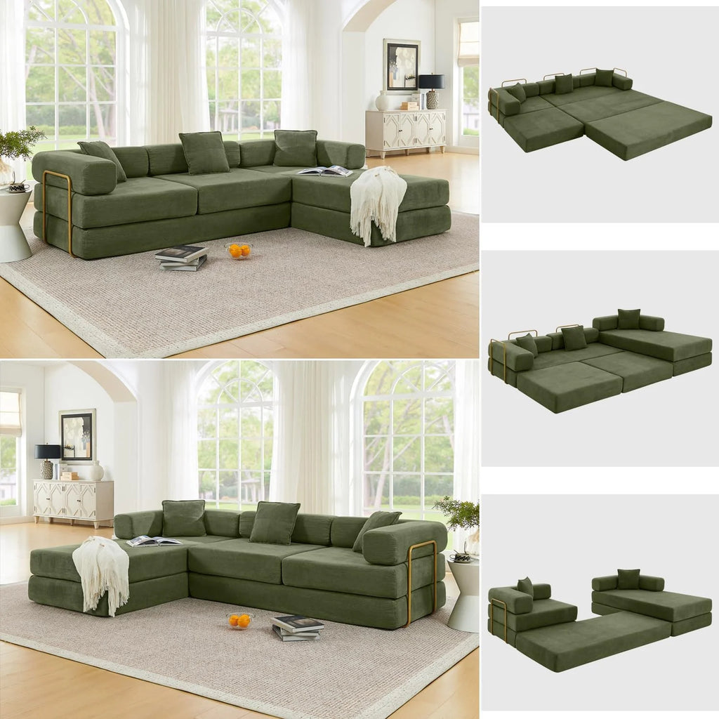 HANXIN 78 Inch Convertible Sleeper Sofa Bed, Folding Floor Mattress Couch