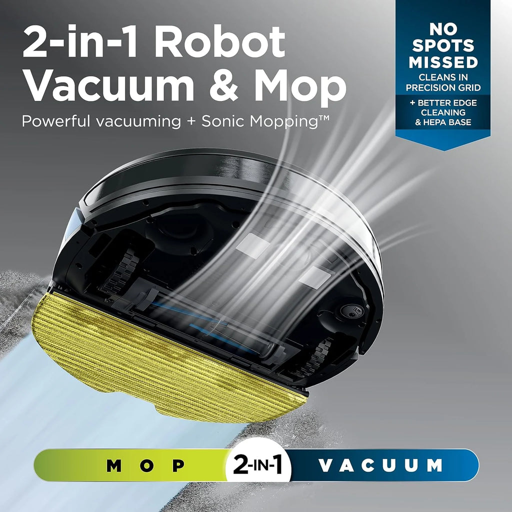 AI Robot Vacuum with XL HEPA Self-Empty Base, Bagless, 60-Day Capacity, LIDAR Navigation, Perfect for Pet Hair, Compatible with Alexa, Wi-Fi Connected, Carpet & Hard Floor, Black