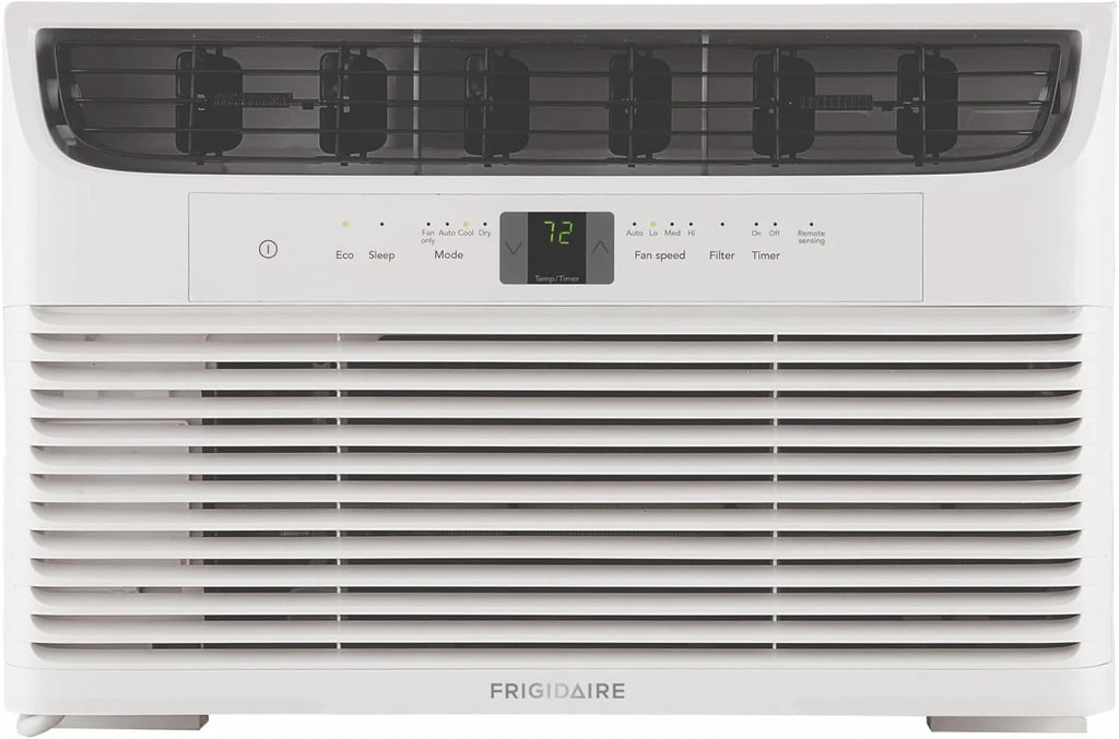 Frigidaire 5,000 BTU Window Air Conditioner with Remote Control, Cools Up to 150 Sq. Ft., Quiet Operation, Eco Mode, 3 Fan Speeds, Auto Restart, White