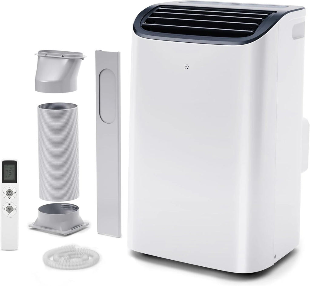 EUHOMY 8,000 BTU Portable Air Conditioners, 4-in-1 Portable AC Unit Up to 350 Sq.Ft, 4 Modes Quiet Air Conditioner with Remote Control, Cool, Fan, Dehumidifier, 24H Timer, Bedroom, Office, Apartments