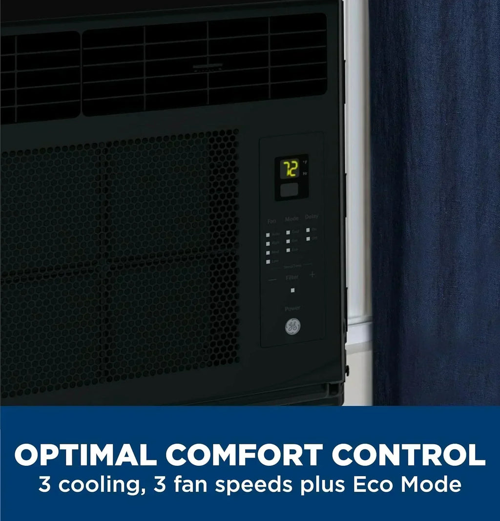 GE Window Air Conditioner Unit 5,000 BTU for Small Rooms up to 150 sq ft Manual Adjustable Fan