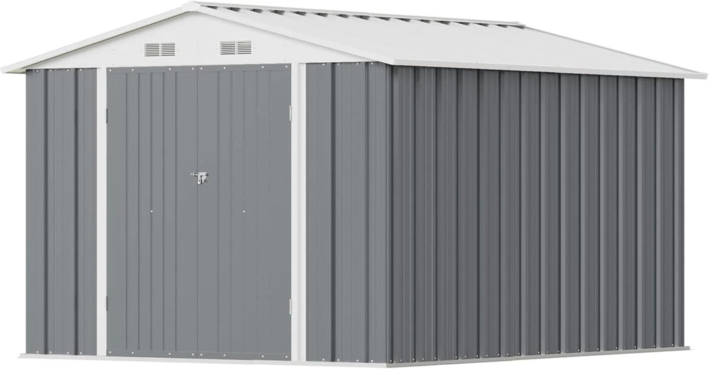 Greesum 6×4 FT Outdoor Storage Shed, Metal Patio Storage Shed with Lockable Door