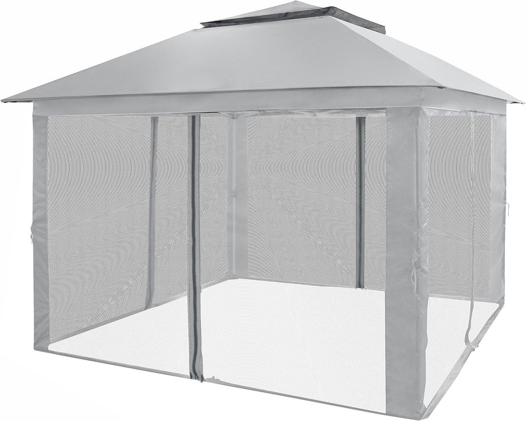 CROWN SHADES 13x13 Pop Up Gazebo, Canopy Tent, Gazebos on Clearance - Outdoor Gazebo for Backyard & Patio Furniture - Carpa Pop Up Tent with Wheeled STO-N-Go Cover Bag (White)