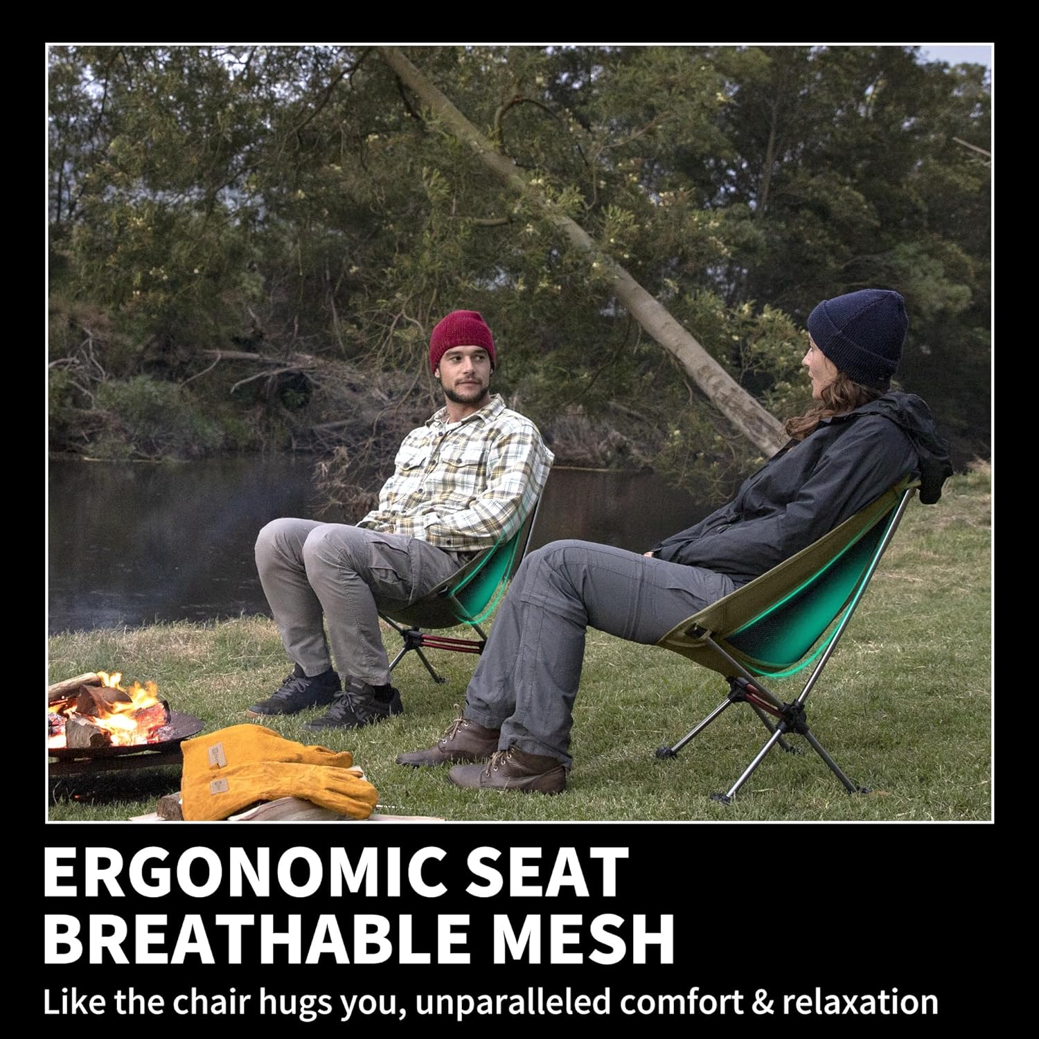 Ultralight Camping Chair 2.12 lbs Portable Backpacking Chair Folding Hiking Chair